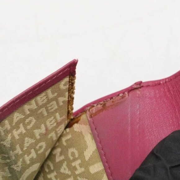 Chanel Coco Mark Icon Bi-Fold Wallet Leather - Pink *READ* - Picture 10 of 16